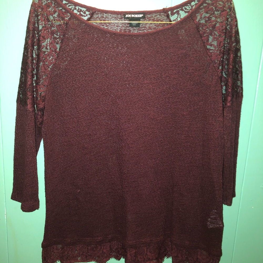 Burgundy half sleeve shirt